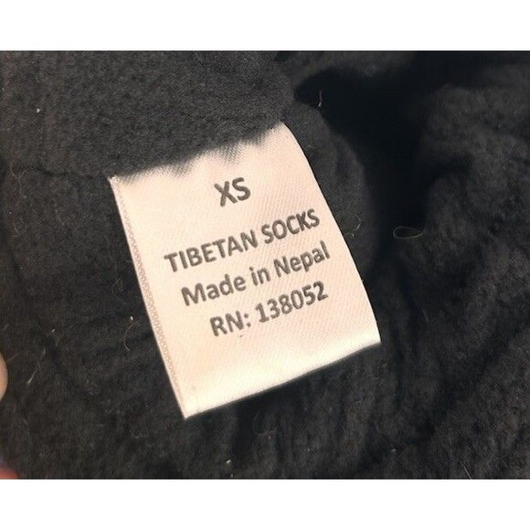 Tibetan Socks Hand Knit Wool Fleece Lined Slipper Non Slip Soles W XS 5-6.5 - Picture 7 of 7